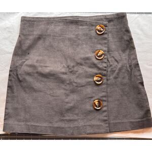 Altar’d State Brown Corduroy Skirt | Faux Button Front | NWOT